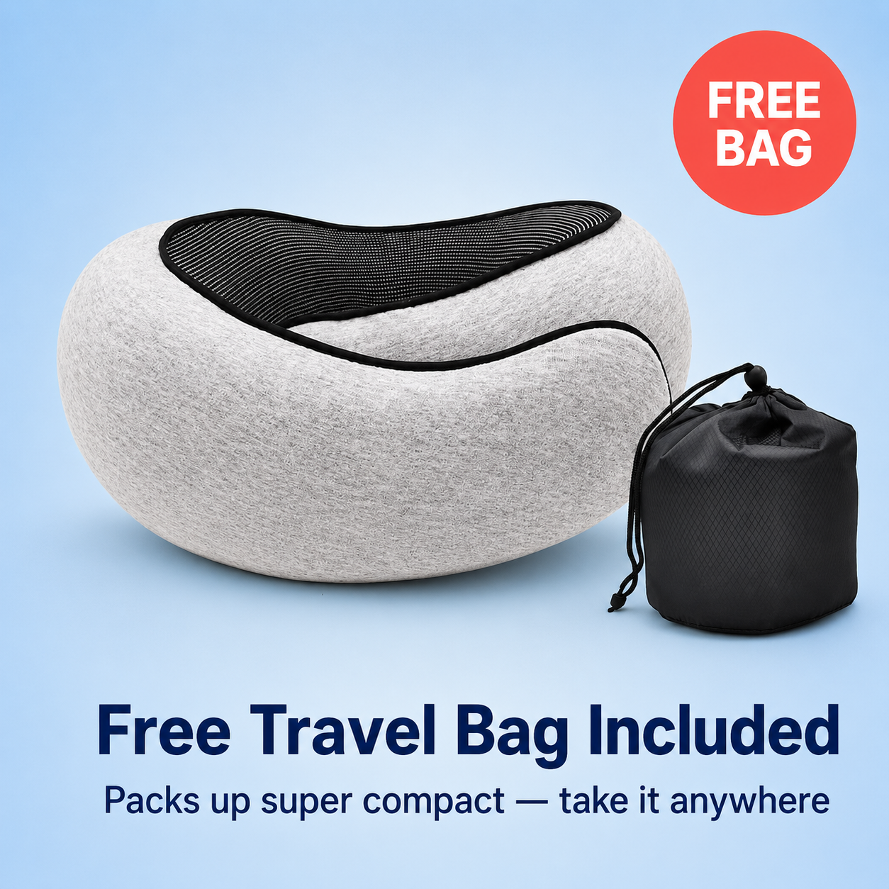Memory Foam Travel Neck Pillow With Adjustable Support