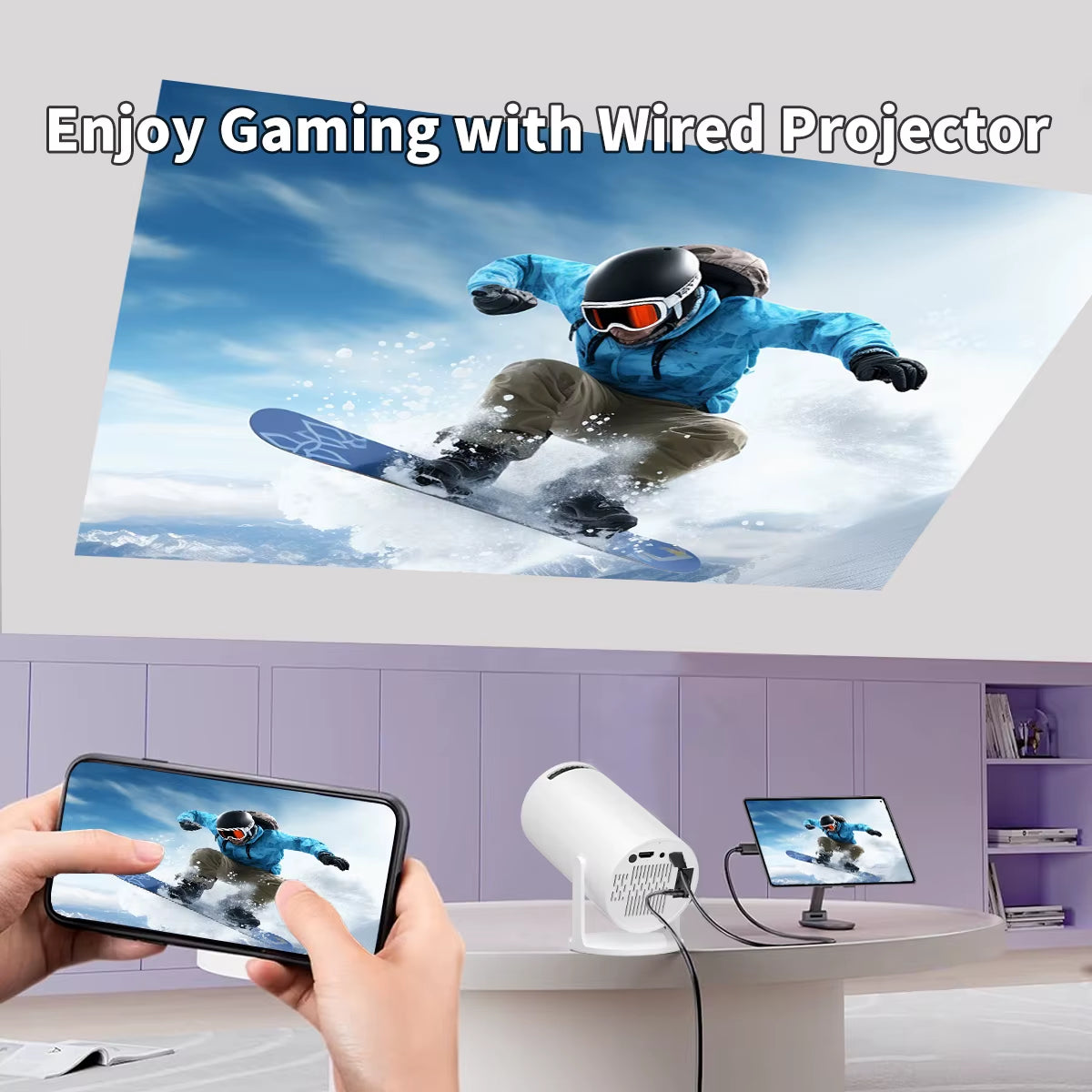 Portable Outdoor Projectors Mini 4K HY300 Pro Smart Home Theater Android 12 WIFI Proyector Full Hd Mobile Phone Video Projector