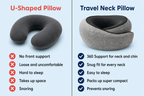 Memory Foam Travel Neck Pillow With Adjustable Support